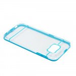 Wholesale Samsung Galaxy S6 Transparent Gummy Hybrid Case (Blue)